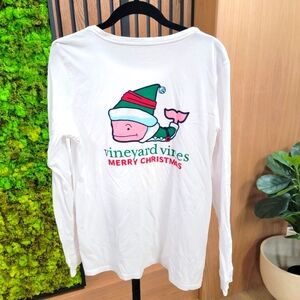 Vineyard Vines long sleeve t-shirt Christmas Holiday White Size M